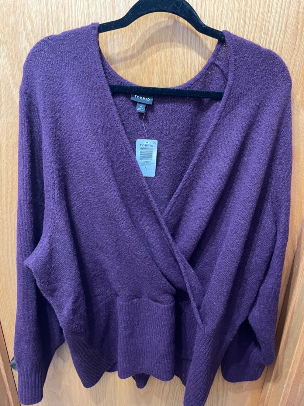 torrid Plum Wrap-Front V-Neck Sweater